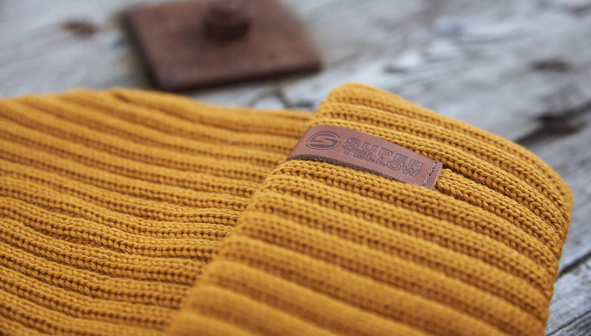 BEAM Mustard mustard merino wool beanie for winter