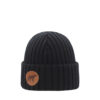 Superyellow black Björn Junior merino wool beanie