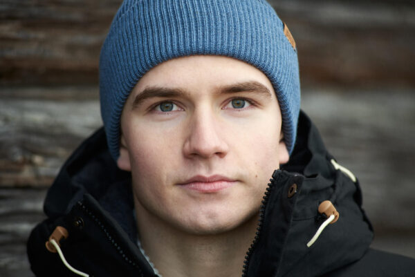 FJELL merino wool beanie steel blue