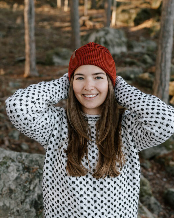 KJEMPE merino wool beanie Copper Red