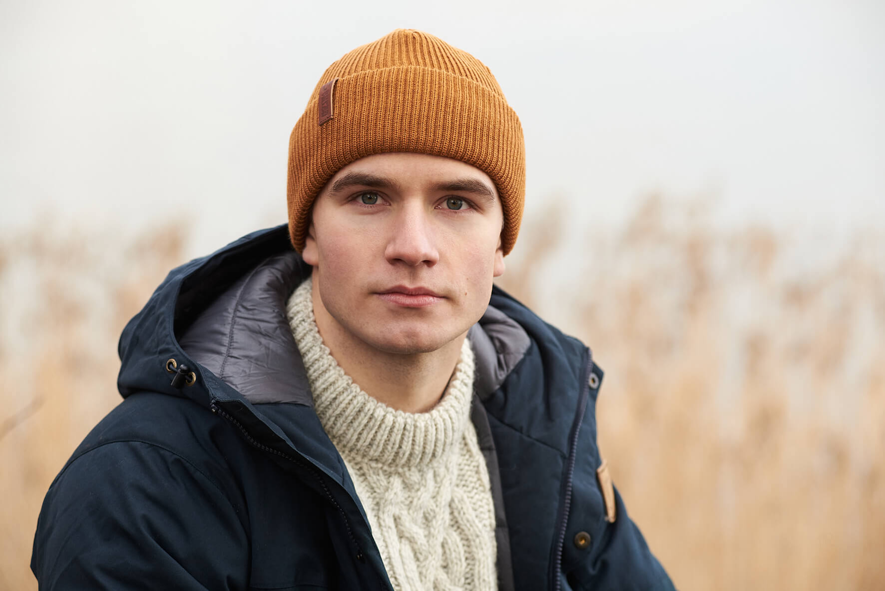 KJEMPE Cognac KJEMPE merino wool beanie cognac