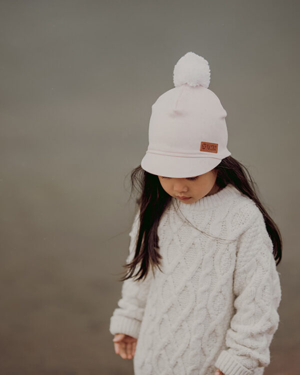 MANDA Junior kids peaked cotton beanie