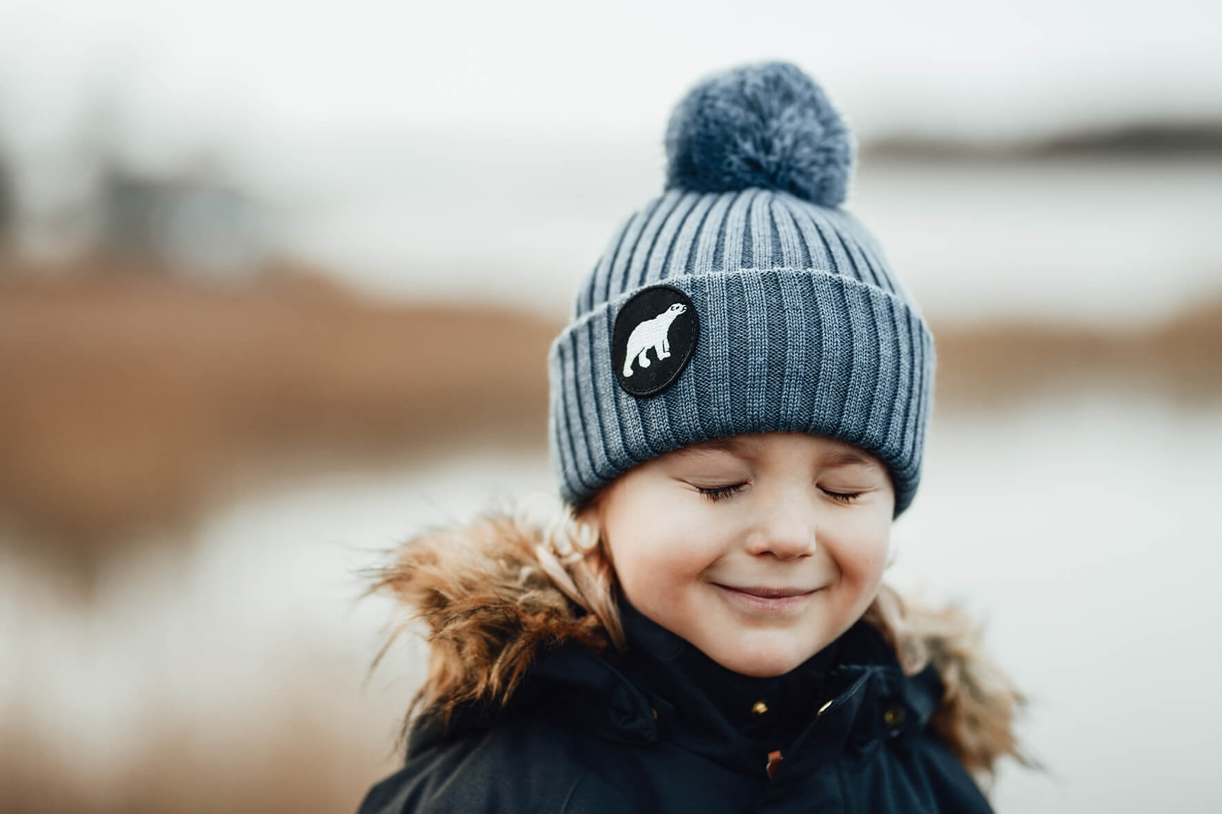 POLAR Junior Steel Blue POLAR Junior kids beanie in light grey