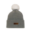 Superyellow grey Skandik Junior merino wool pompom beanie