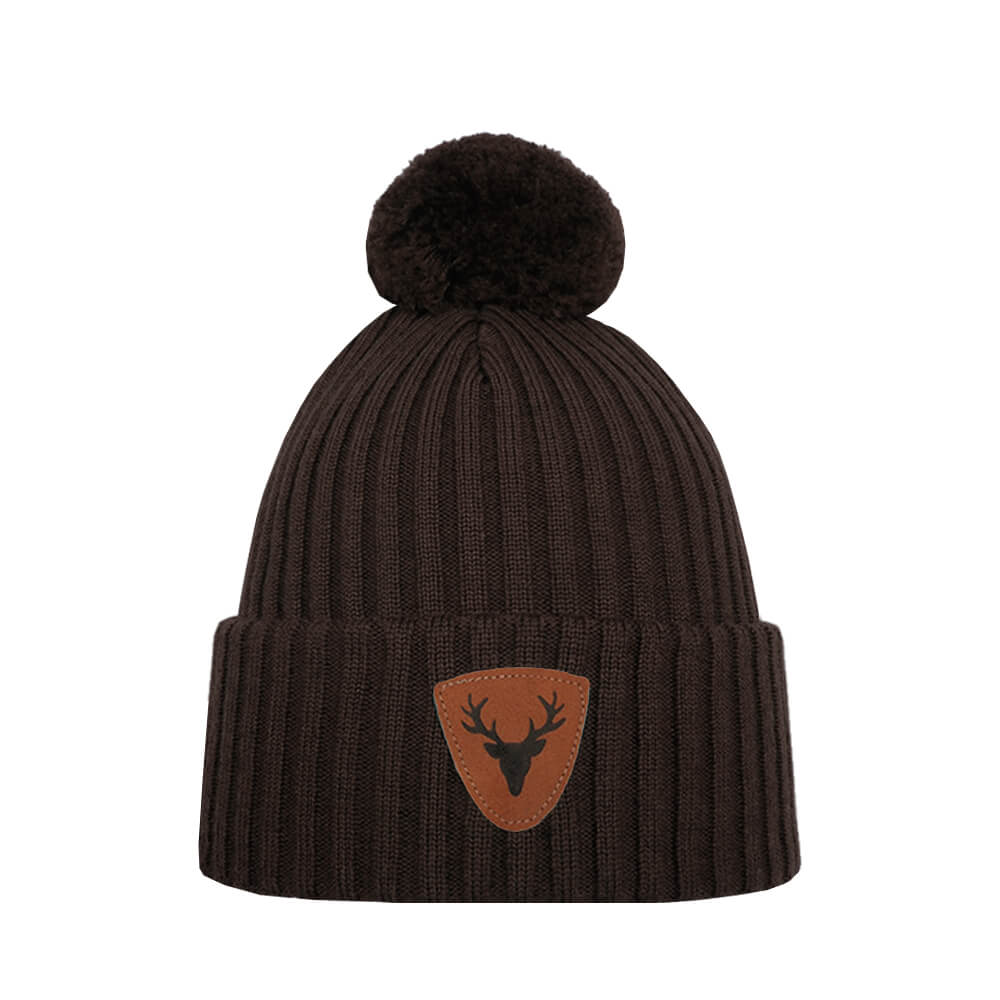 CARIBOU Merino wool beanie dark brown