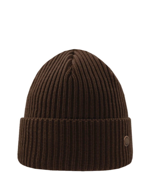 HANNAH Merino wool beanie dark brown