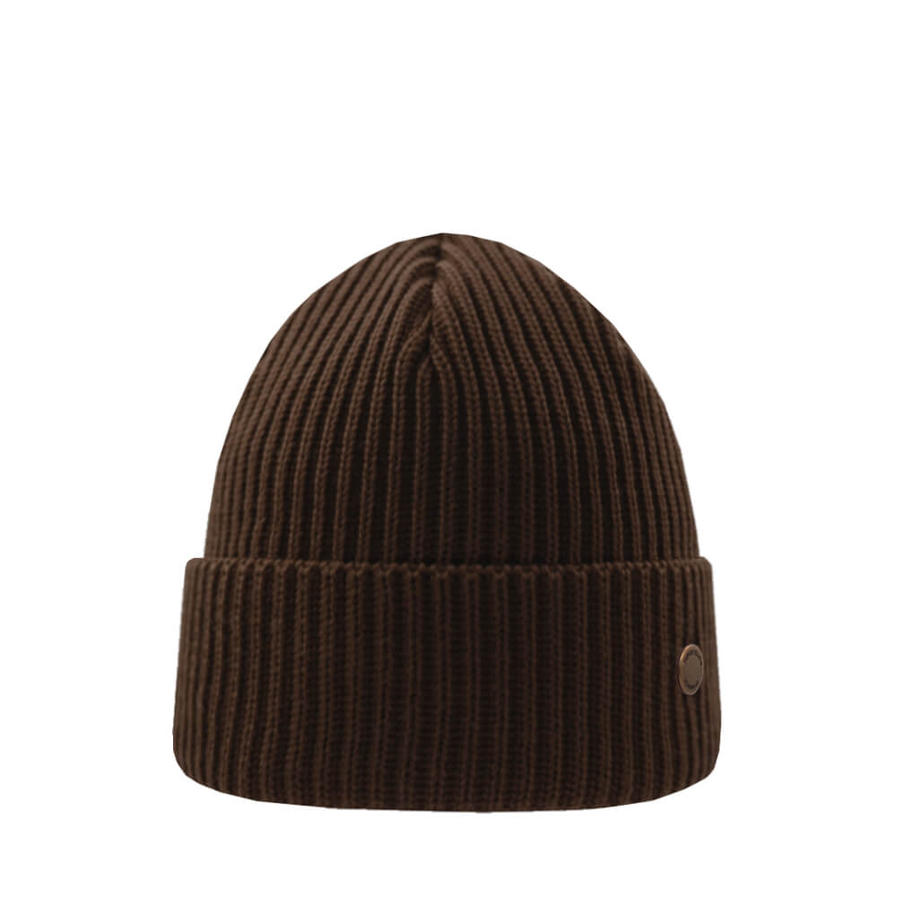 HANNAH Merino wool beanie dark brown