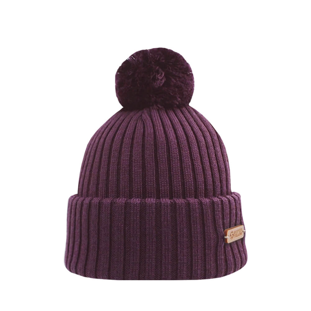 KIDE Merino wool beanie plum