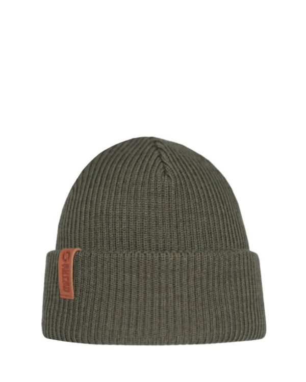 KJEMPE merino wool beanie olive green