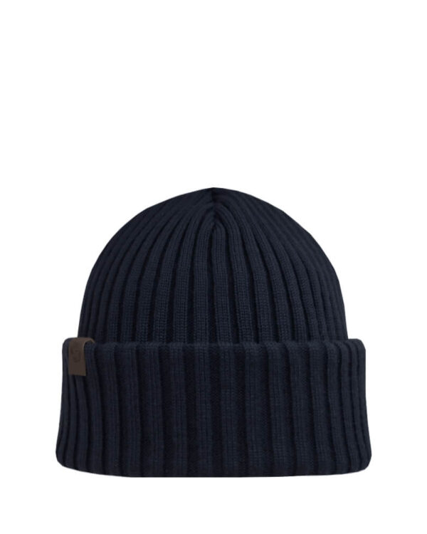NATUR Black merino wool beanie