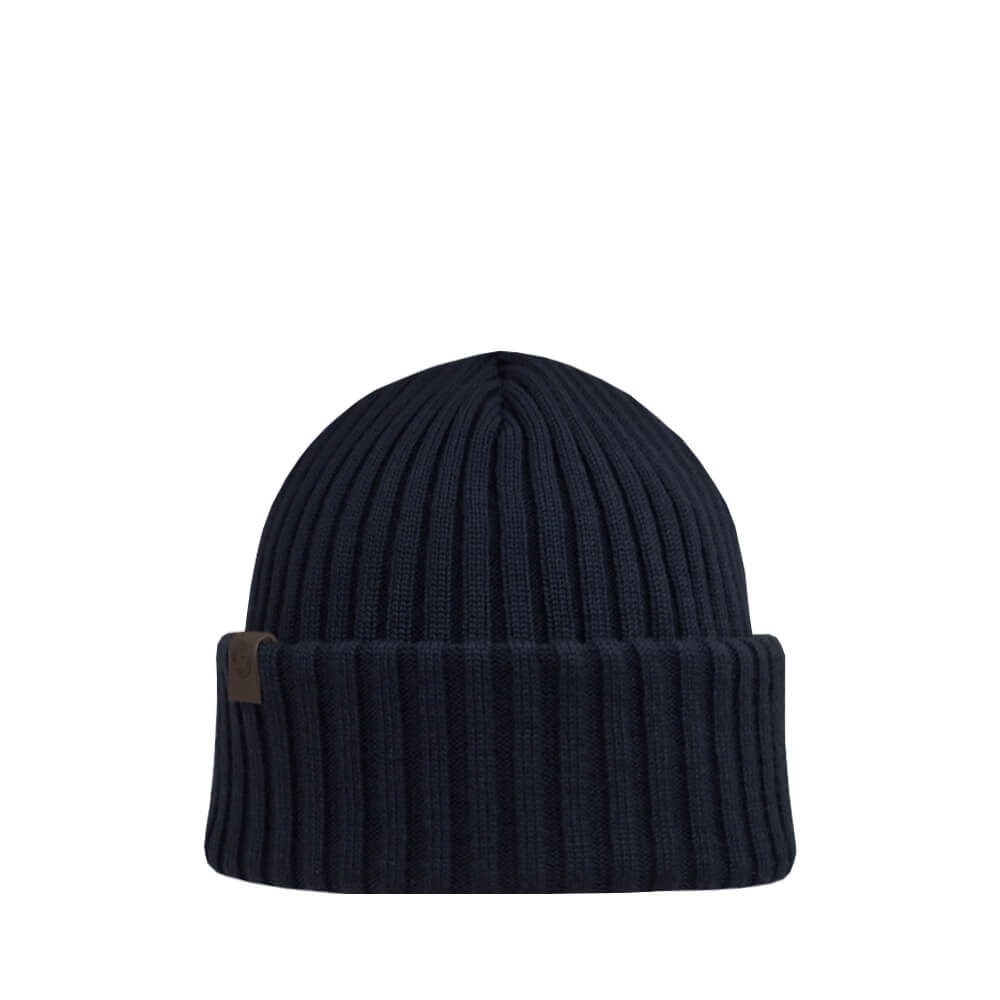 NATUR Black merino wool beanie