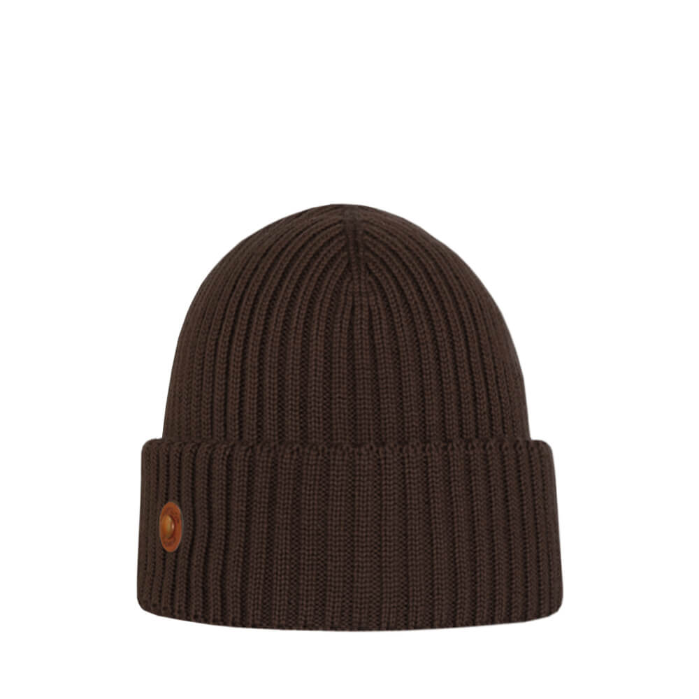 PALLAS Merino wool beanie dark brown