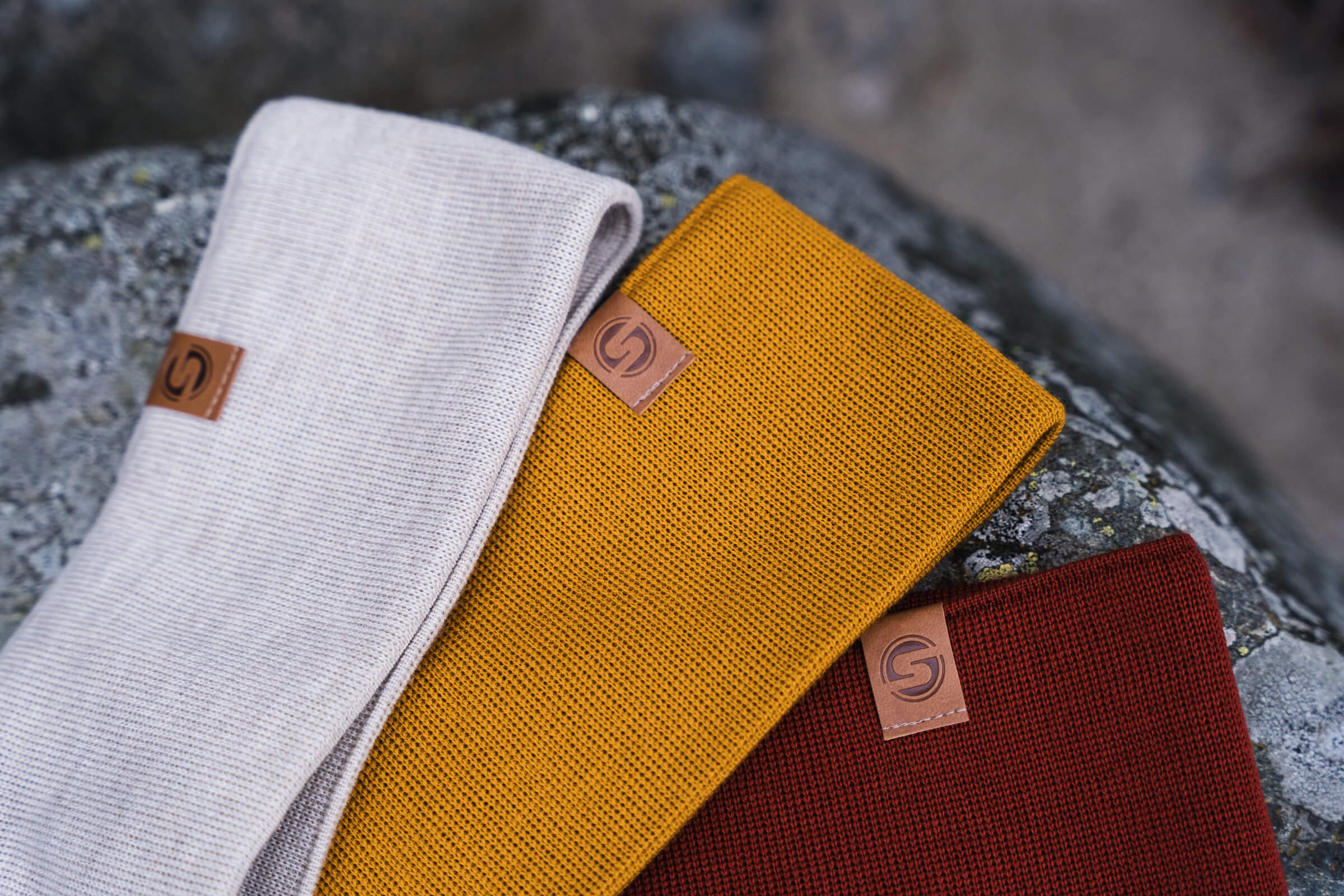 SAAME Vanilla, Mustard & Burgundy saame merino wool headbands