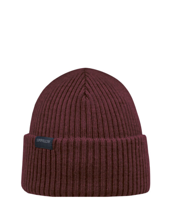 SISU Dark Red merino wool beanie