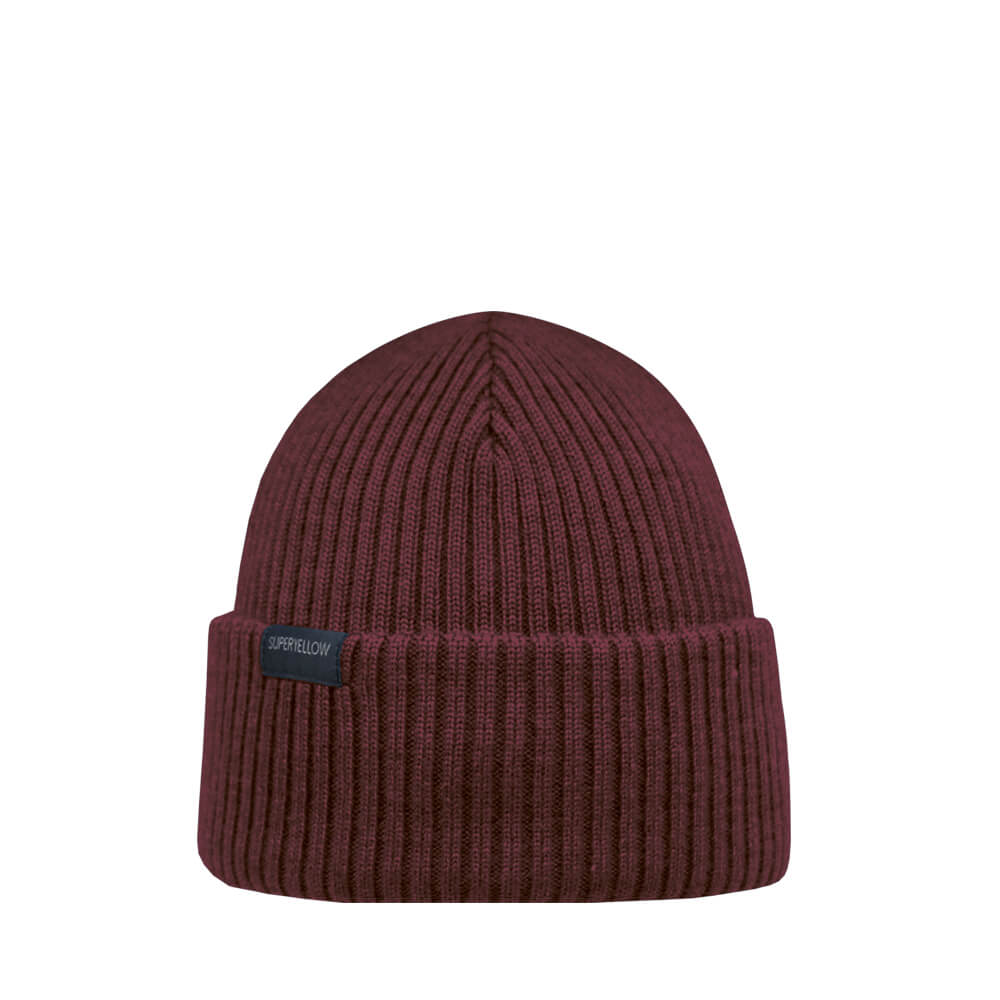 SISU Dark Red merino wool beanie