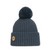 Superyellow steel blue Arctos pompom merino wool beanie